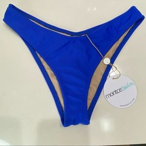 Montce swim deep blue lulu bikini bottom NWT